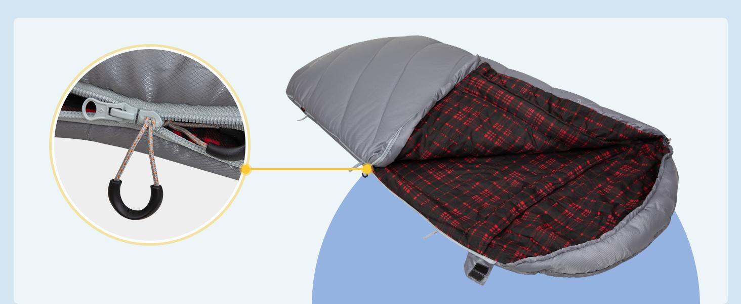 KingCamp Sleeping Bag for Adults, Cold Weather & Warm Extra Wide Big & Tall XL Portable Waterproof Flannel Sleeping Bags, Essentials Gear Accessories for Camping Backpacking Hiking Indoor & Outdoor