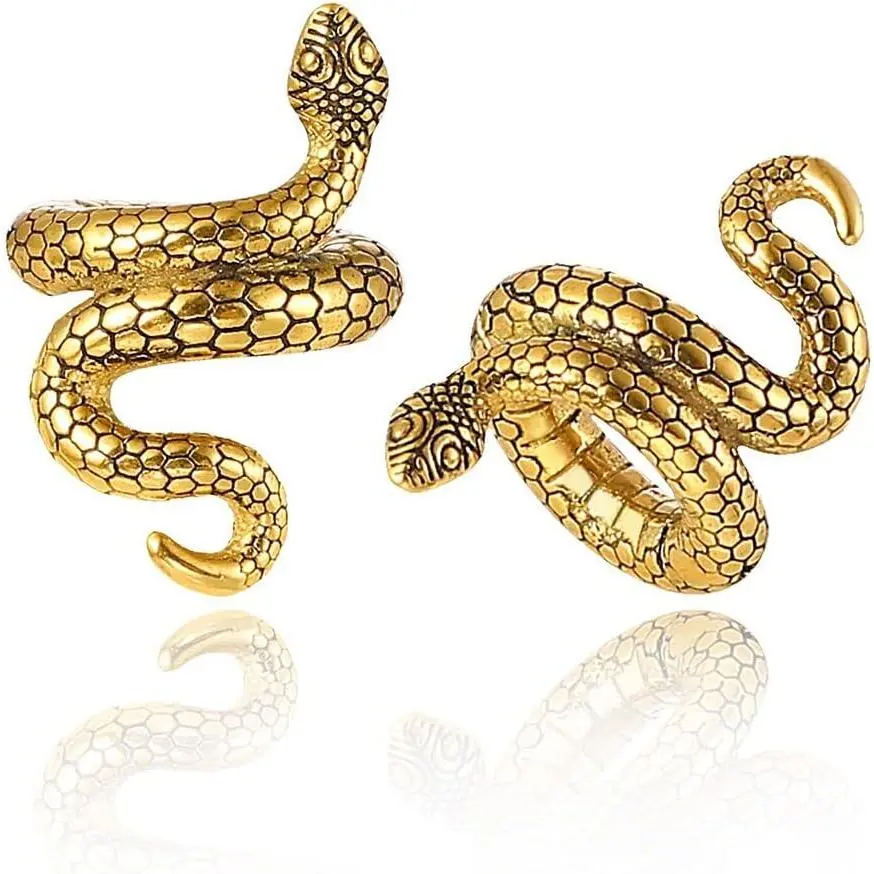 Dangle Earrings Snake/ for ear lobe Ear Gauges Tunnels, 316 Stainless Steel,Halloween Ear Weight Plugs 2 count