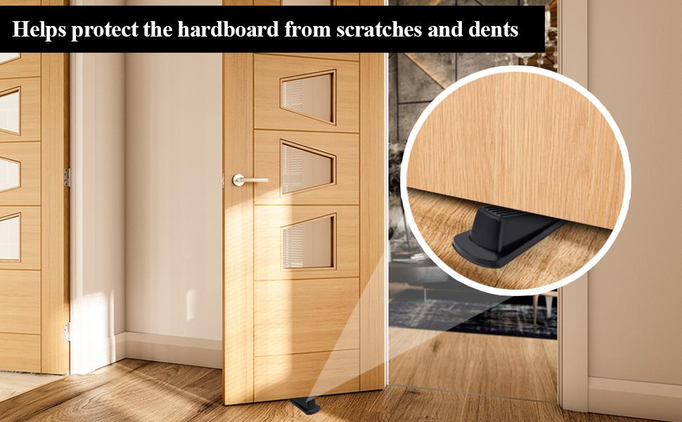 4 Pack Door Stoppers, Rubber for Bottom of Door, Rubber Door Stopper Wedge, Sturdy Stackable Door Stops for Floor