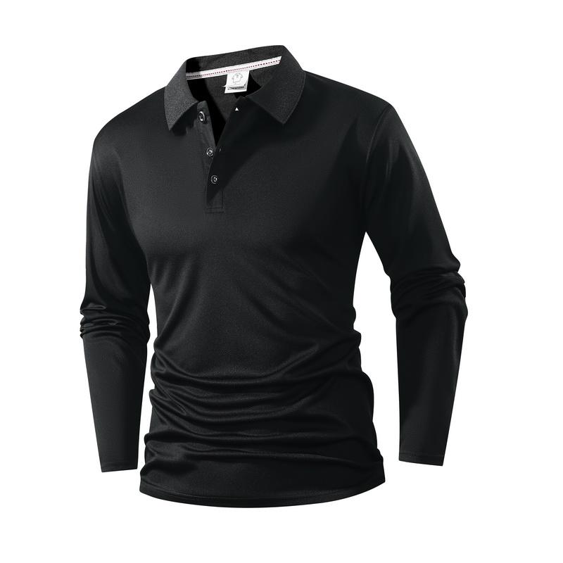 Four-piece men&rsquo;s casual set featuring a long-sleeve quick-dry polo shirt for golf and tennis; comfortable cycling apparel with stylish color-block design at the collar and cuffs. New 2026 printed polo shirt design.,summerwins,father'sdaygifts