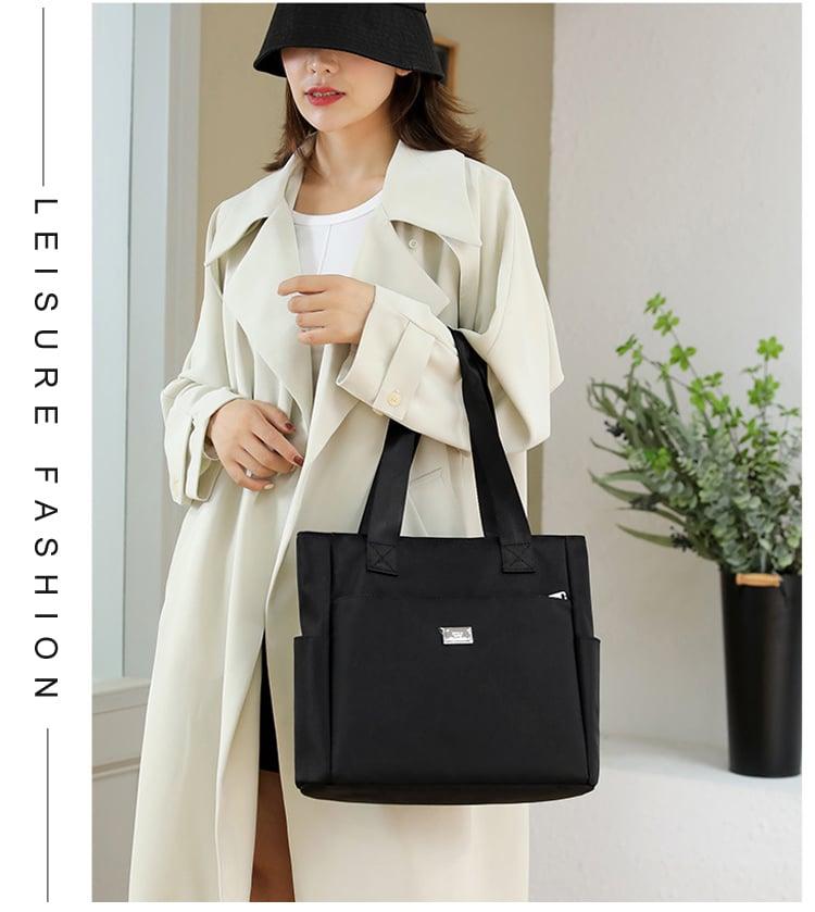 Large capacity waterproof multi pocket nylon shoulder bag for daily use, multifunctional handbag, essential for commuting, recommended latest styles