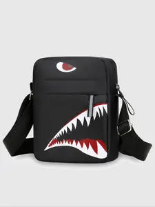 Men's Shoulder Bag Crossbody Backpack Cartoon Casual Shark Pattern Small Square Bag Single Shoulder Bag Lightweight Gift Fashion Crossbody Bag