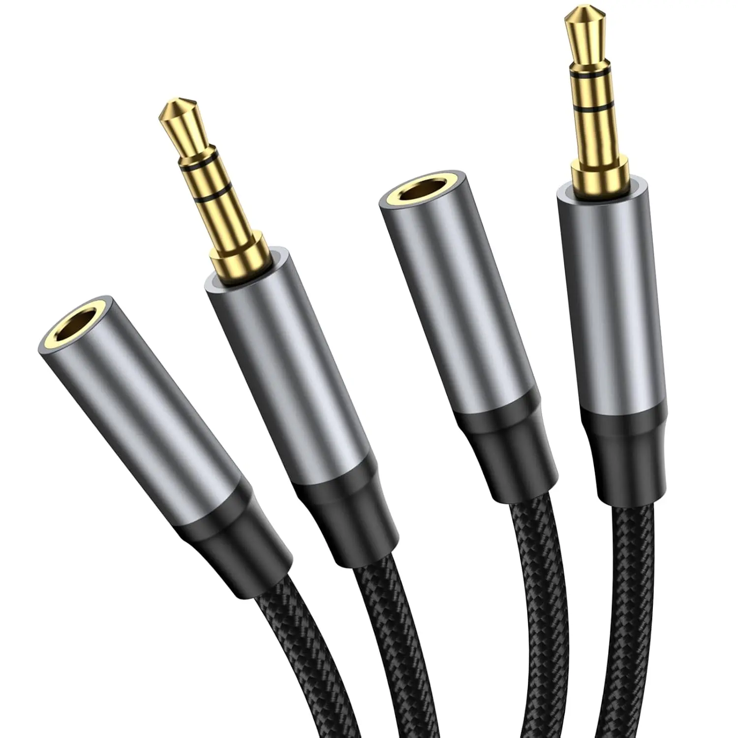 Audio Extension  6.6FT, 2 Pack Aux 3.5mm Male to Female TRS Stereo Audio Jack Extender Extension  for Headset, , iPad, Smartphones, Tablets and .