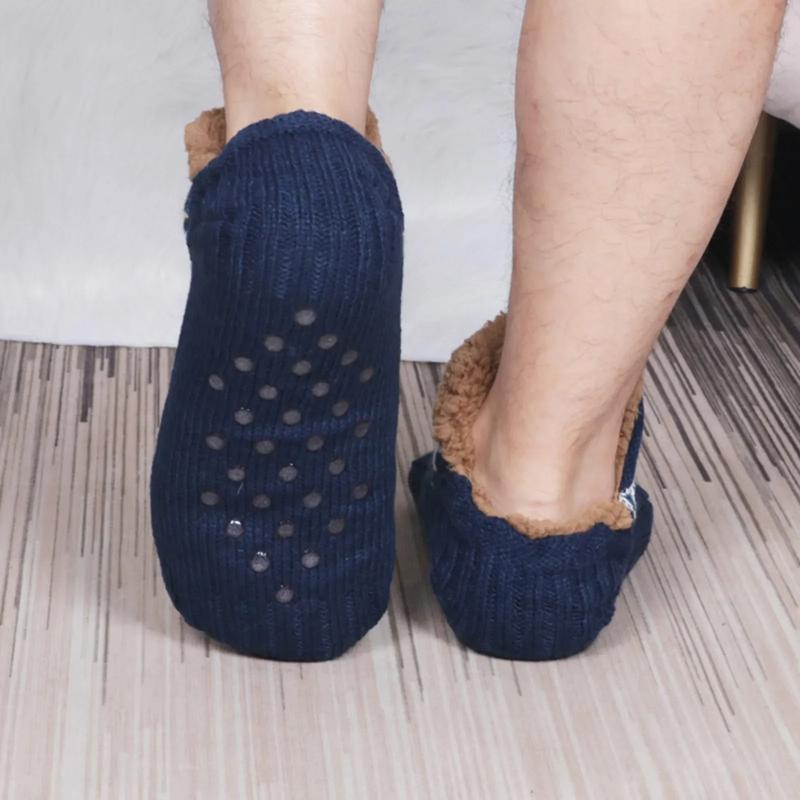 Super Warm Non-Slip Winter Floor Socks Velvet Slippers Sleep Socks for Women Men Snow Carpet Home Wear
