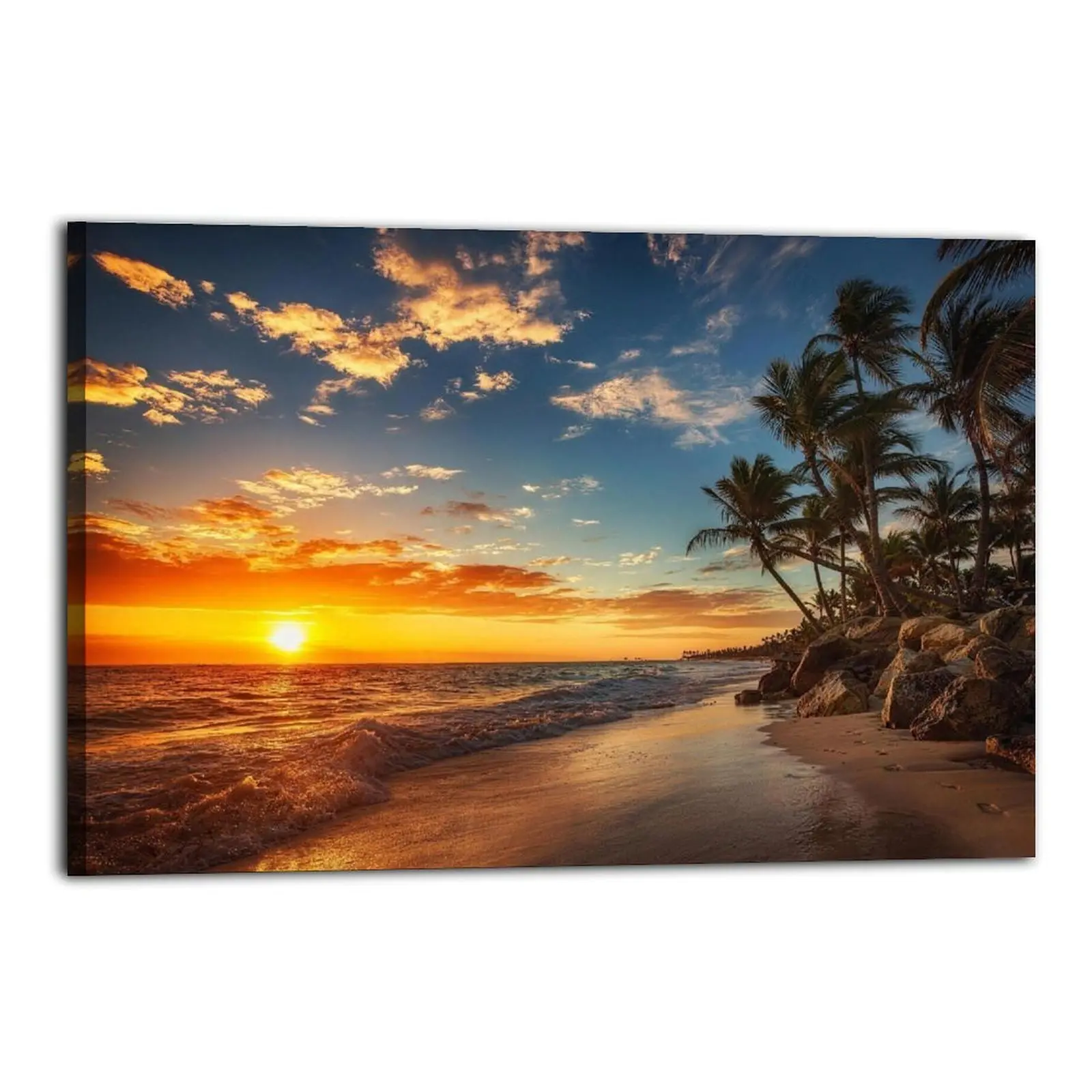 Beach Poster Sunset Ocean Nature Poster Canvas Festival Wall Decoration Printing Room Aesthetics Printing Modern Family Bedroom Aesthetics Canvas Decoration