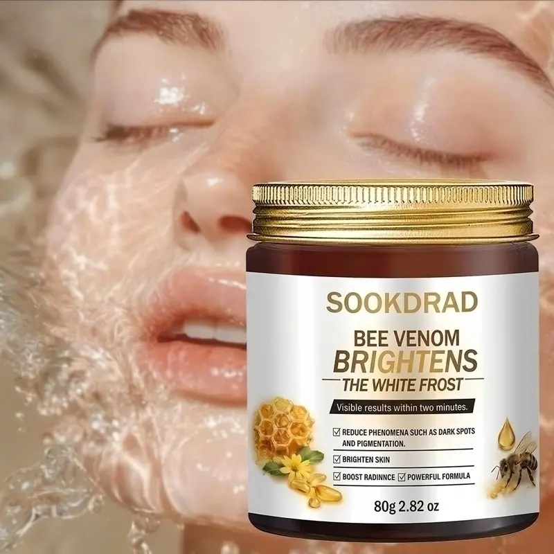 Bee Venom Brightening Cream, Contains Active Bee Venom, Improves Dark Spots, Even Skin Tone, Suitable for Mature Skin, Night Repair, 80g/2.82oz