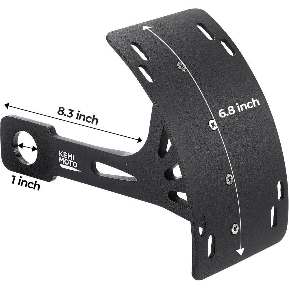 THE WELL KEPT License Plate Bracket For Motorcycle, Universal Curved Side License Plate Holder, Black