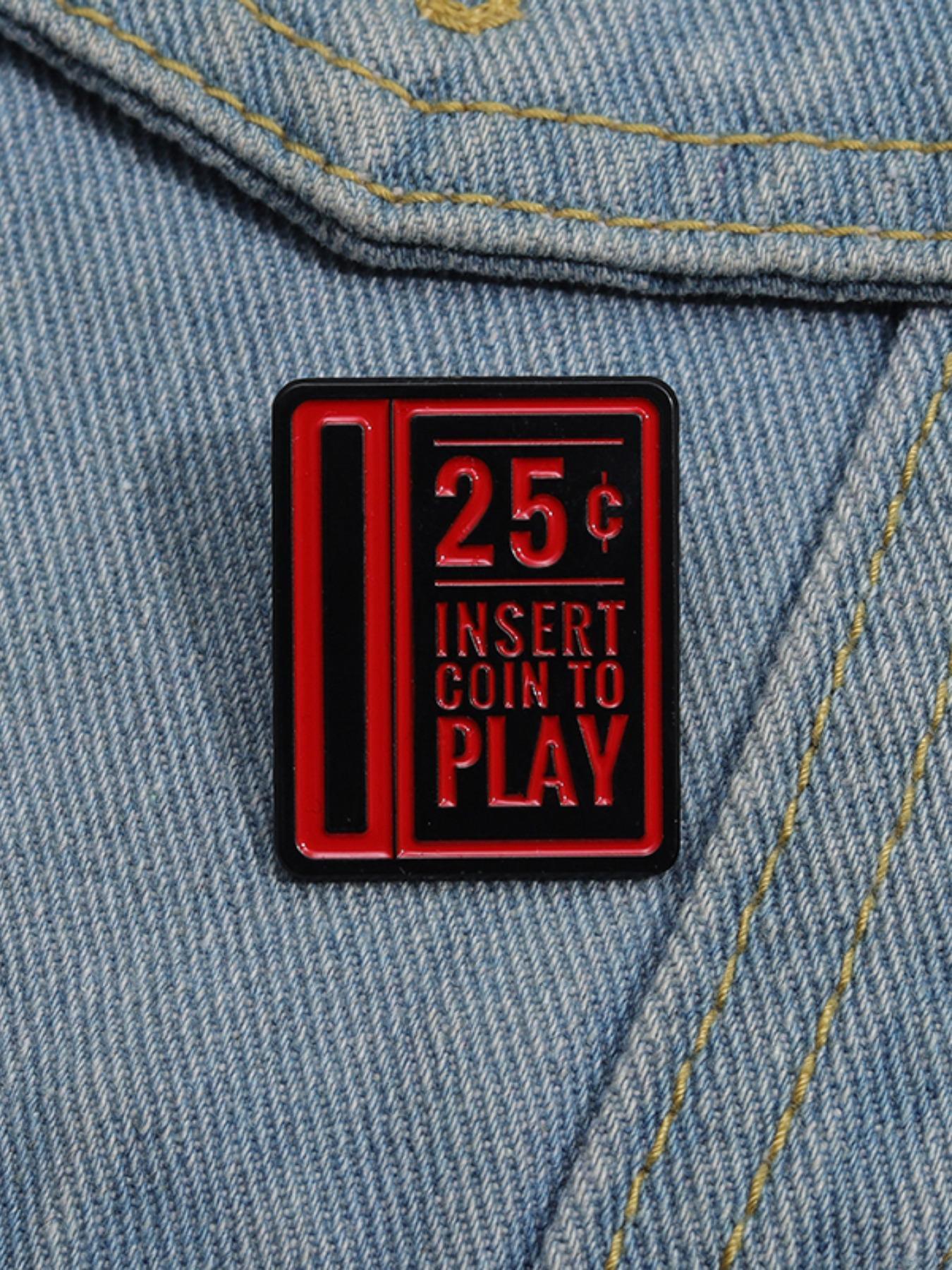 Insert Coin Design Brooch, Enamel Pin Suitable for Backpacks, Jeans, Scarves, Hats Decoration, Trendy All-match & Exquisite Brooch for Birthday Gift, Hat Pins