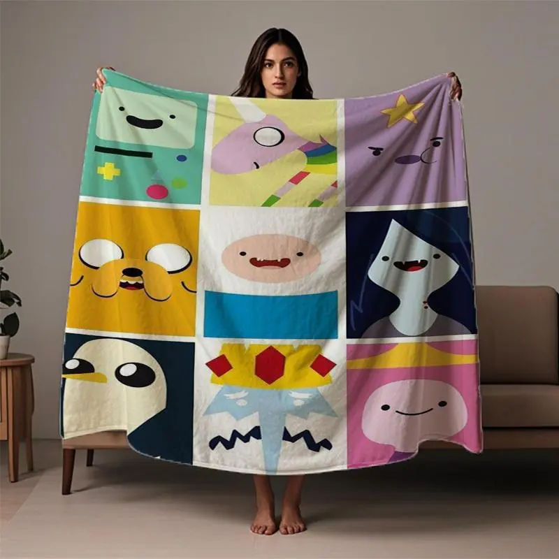 Adventure Time Finn & Jake Flannel Blanket – Soft Cozy All-Season Throw for Couch, Camping, and Comfort