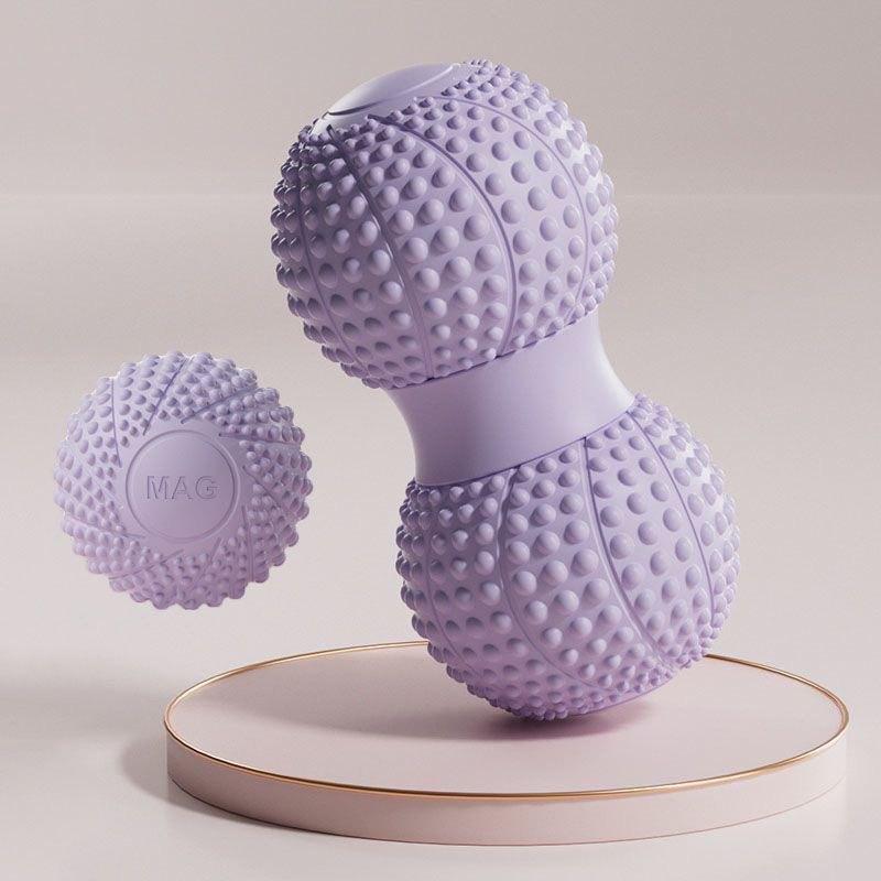 Fascia Peanut Ball for Foot Massage, Spine Muscle Relaxation, Double Ball for Hip, Back, and Leg Acupoint Stimulation, Yoga Massage Ball