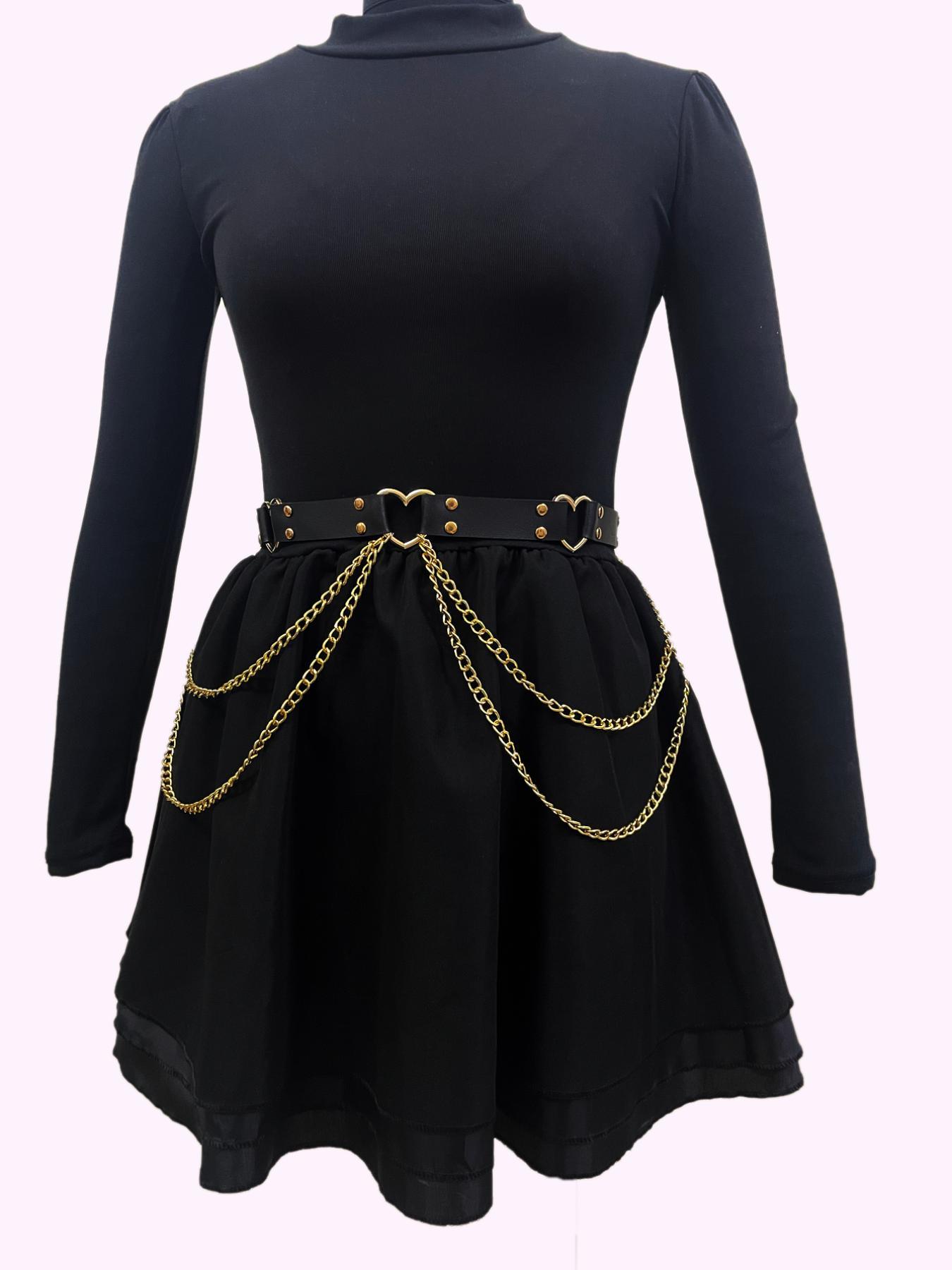 Women's Heart Decor Chain Belt, Fashionable Punk Style Waist Belt for Party, Everyday Accessories, Trendy All-match & Exquisite Belt for Birthday Gift, Casual Dress Belt, Stylish Belts