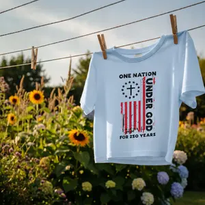Women One Nation under God Graphic Tee Round Neck Short Sleeve Cropped Loose Fit Summer Top Y2K Daily Casual Streetwear Vacation Outfit Basic Blouse