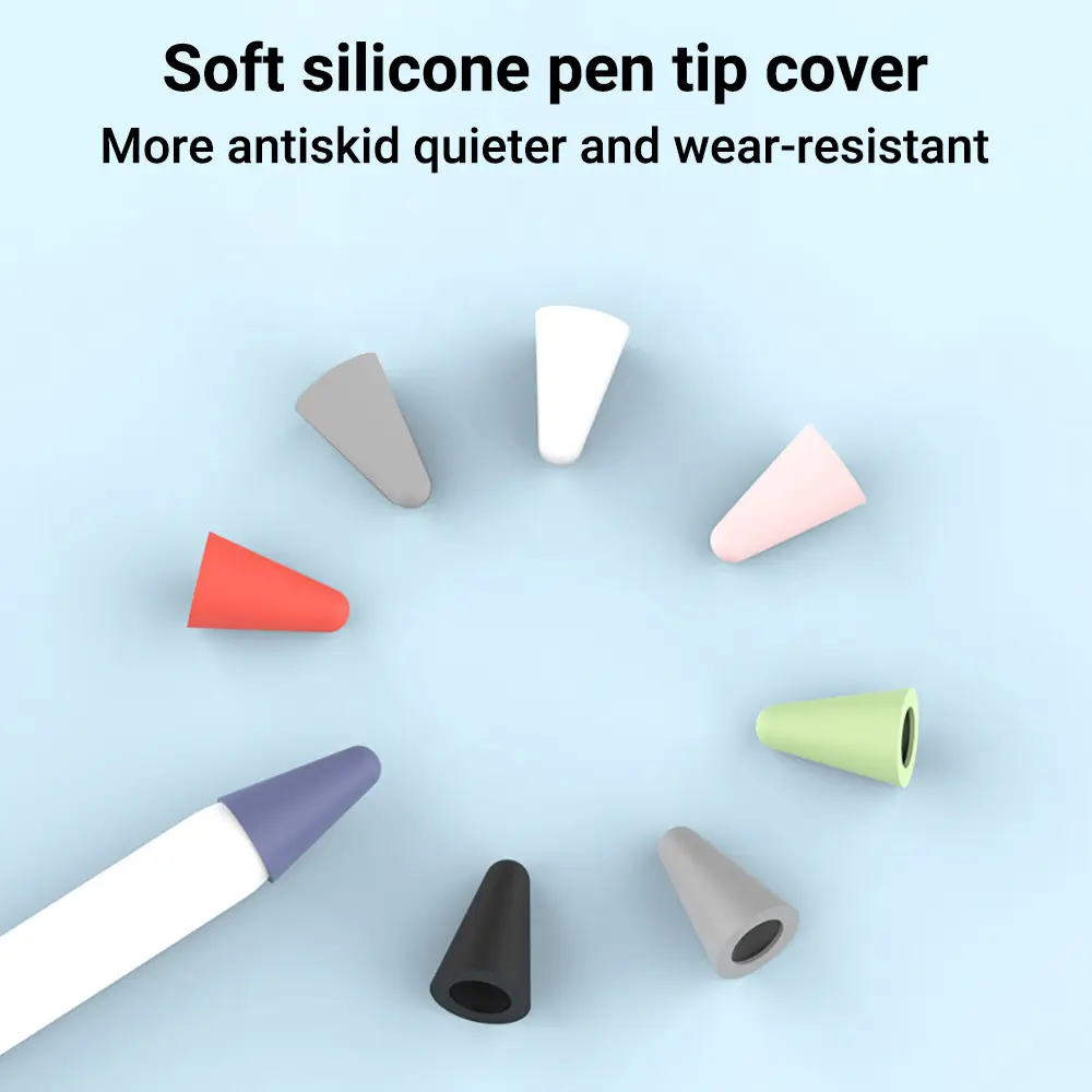 8 Pack Silicone Pencil Tip Covers for Apple Pencil 1/2 Universal Protective Nib Case Boxed