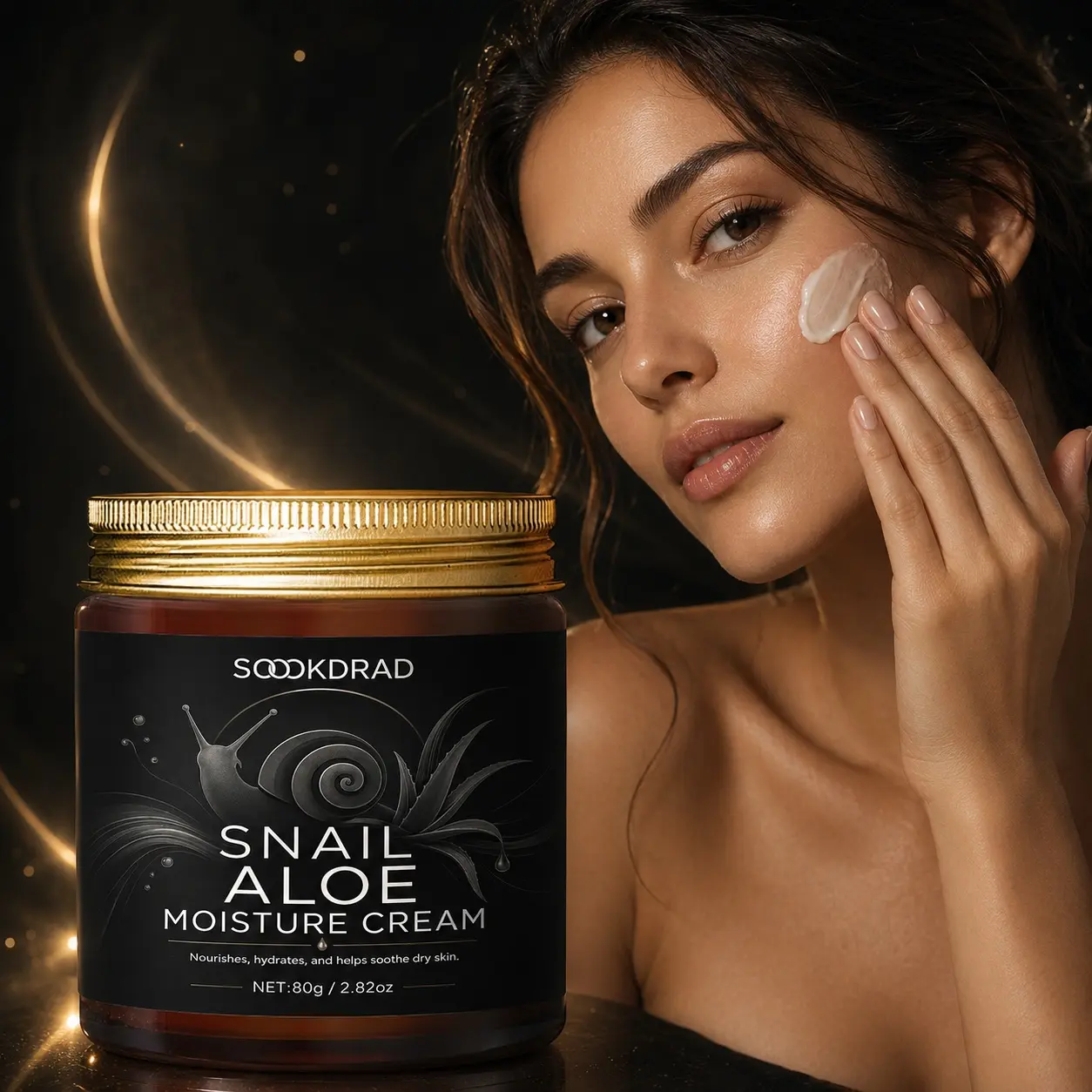 Snail Aloe Moisture Cream, Nourishes Skin, Hydrates Dry Skin, Soothes Dry Skin, Daily Skincare, Facial Moisturizer, 80g