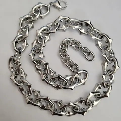 Unisex Punk Style Metal Chain Necklace, Chunky Necklace, Chains Necklace, Unique Design for Parties & Gatherings, Trendy Streetwear Accessory, Perfect Gift Idea