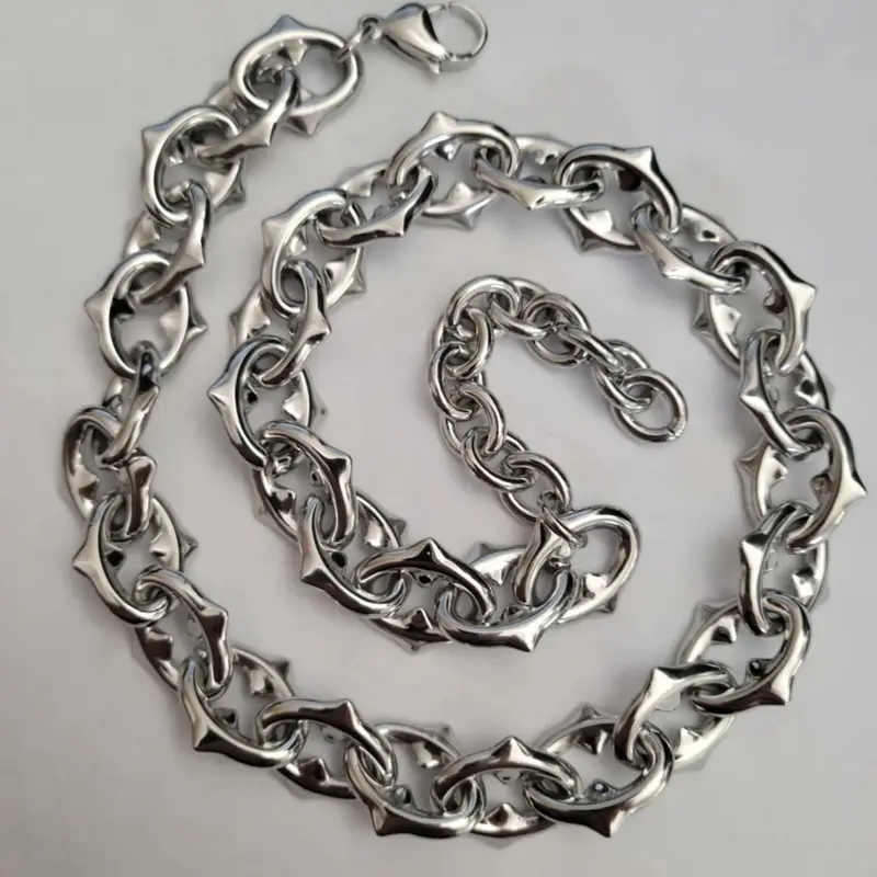 Unisex Punk Style Metal Chain Necklace, Chunky Necklace, Chains Necklace, Unique Design for Parties & Gatherings, Trendy Streetwear Accessory, Perfect Gift Idea