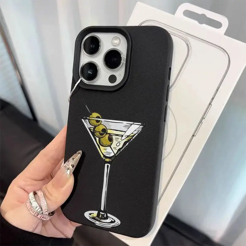 Martini phone case with an olive pattern design, also compatible with iPhone 17/16/15/14/13/12/11/X/XS/XSMAX, drop-proof and scratch-resistant, perfect as a holiday gift for family and friends, and also great as a birthday gift. tiktokshopbacktoschool