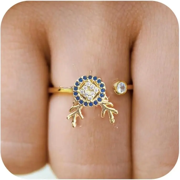 Sunflower Fidget Ring for Women Spinning Rings Adjustable Anxiety Ring for Teens Birthday Gift for Daughter Mom You Are My Sunshine Spinner Rings