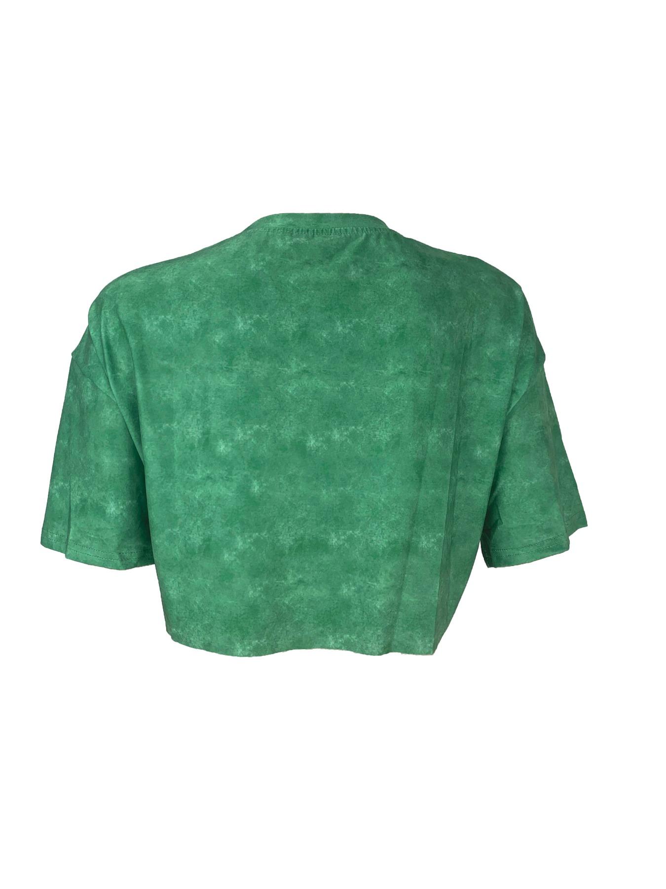 Women's Letter Print Raw Hem Crop Tee, Streetwear Casual Half Sleeve Drop Shoulder T-shirt for Daily Wear, Ladies Clothes for All Seasons, Casual Fashionable Top