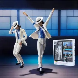 Hot SHF Michael Jackson Action Figure Smooth Criminal Moonwalk PVC MovableMichael Jackson Collection Model Ornament Toys Gifts