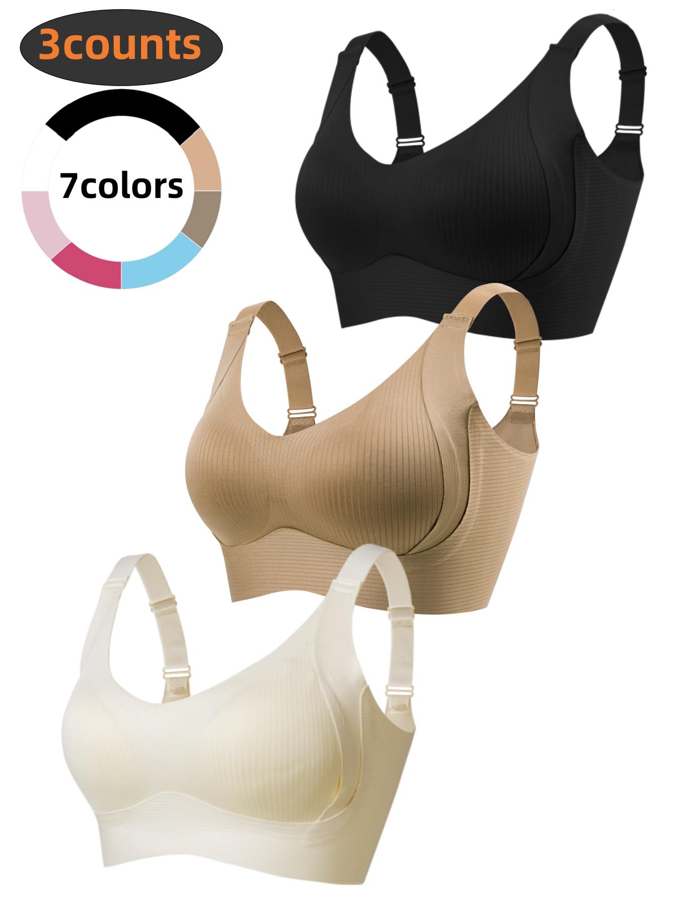 3-Pack Women's Wireless Bra Set, Adjustable Strap Comfortable Fit, Soft & Breathable Fabric, Perfect for Daily Wear, Ladies Underwear Essentials