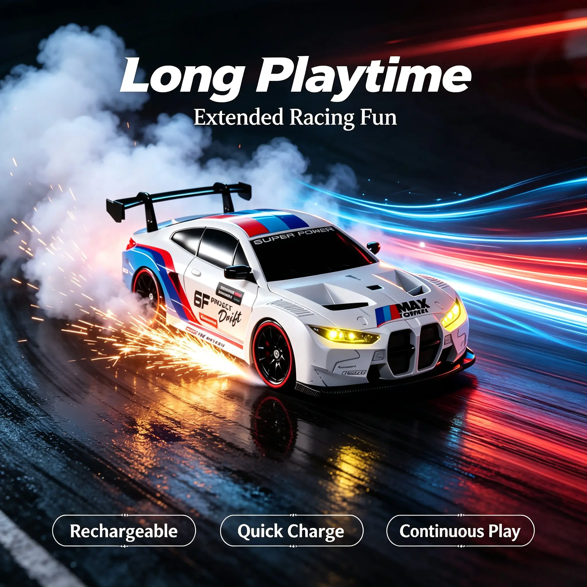 Four-Wheel High-Speed RC Car, Drift RC Cars, Full-Scale Drift Racing Toy, 2.4g Remote Control, Kids' Model Vehicle, Skill Development, Interactive Play