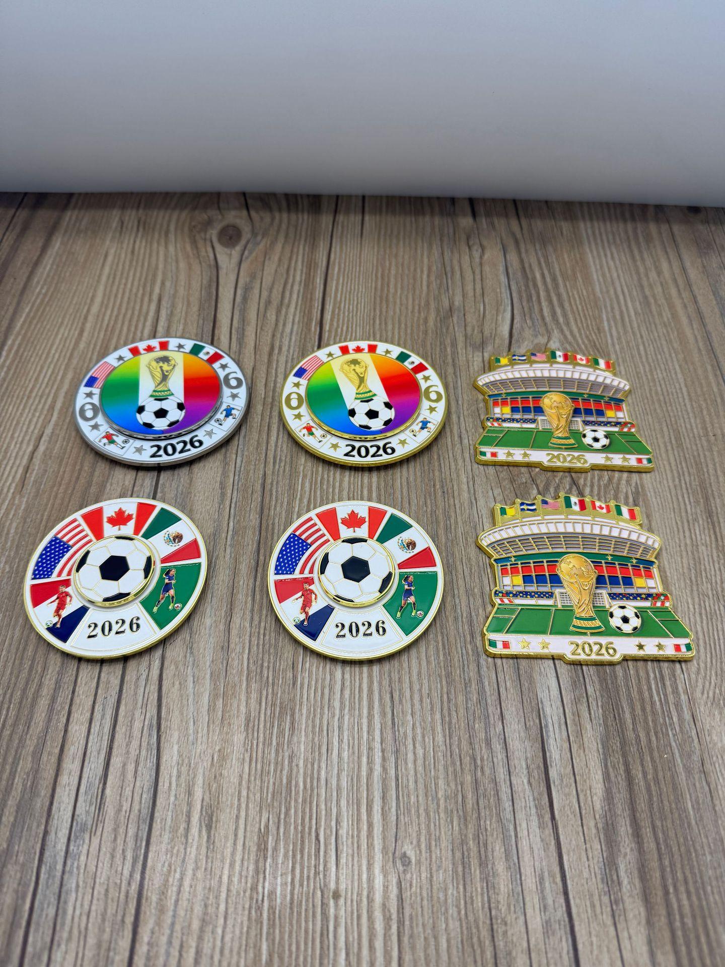 2026 Cross-border Magnetic Refrigerator Magnets (Metal Material) - Rotatable FIFA World Cup North America