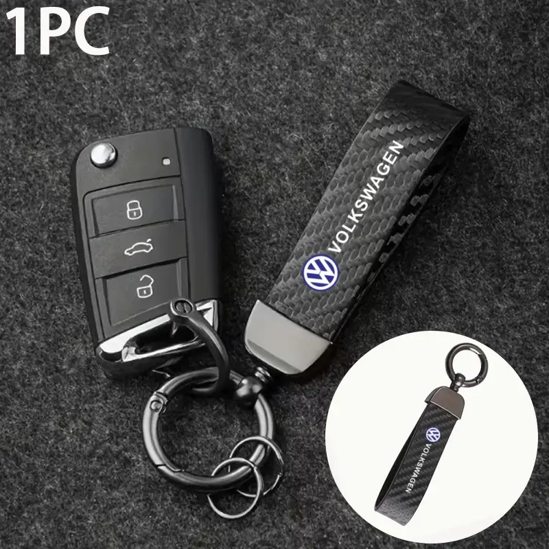 Fashionable Carbon Fiber Texture Keychain, Trendy Car Modification Accessory, Perfect Gift for Holidays, Suitable for Volkswagen Models