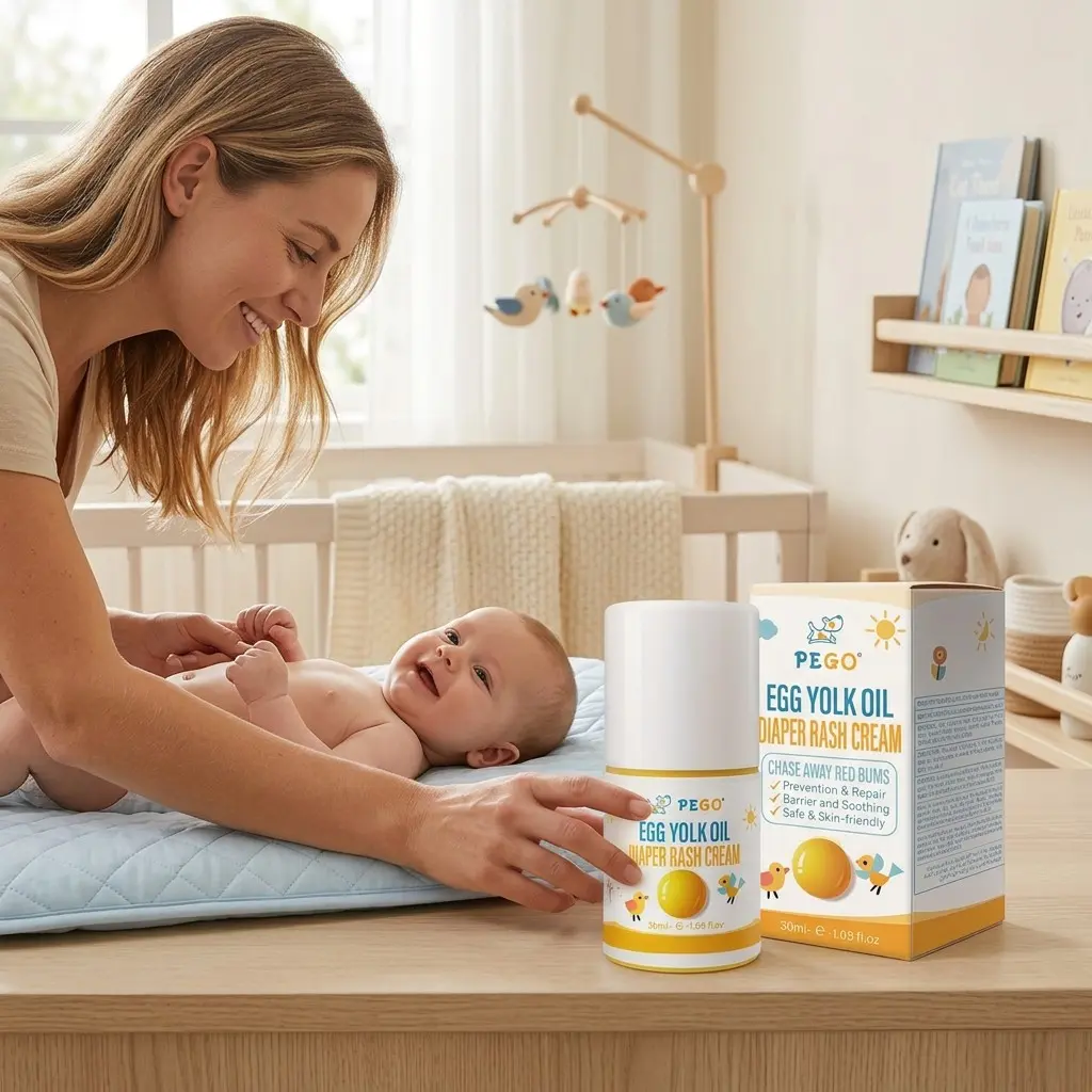 Pego Baby Butt Balm with Zinc Oxide and Egg Yolk Oil, Prevents and Soothes Diaper Rash, Gentle and Non-Irritating, Suitable for Sensitive Skin