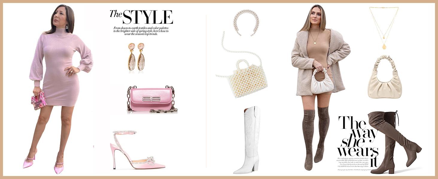 GRECERELLE Women's Mock Neck Ribbed Long Sleeve Bodycon Pullover Cute Mini Sweater Dress GRECERELLE Women's Mock Neck Ribbed Long Sleeve Bodycon Pullover Cute Mini Sweater Dress