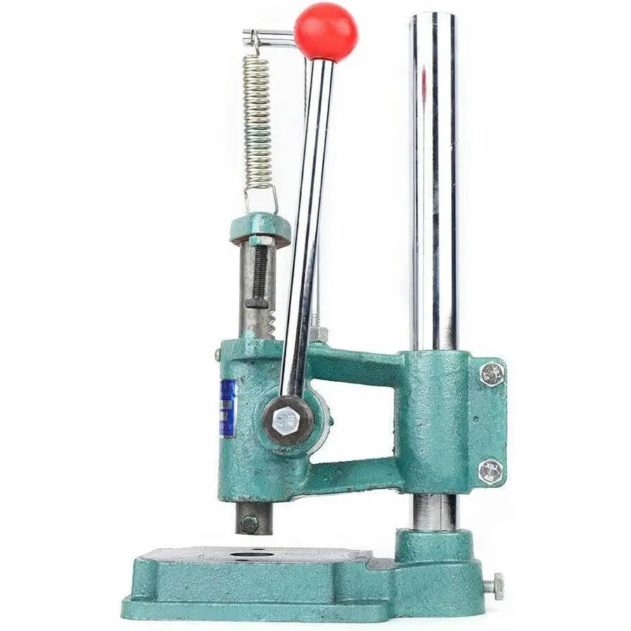 Heavy-Duty Manual Leather Imprinting Machine - Pig Iron & Steel Build, 160kg Embossing Pressure, Adjustable Height Rectangular Table Top, 12*21.5*35cm, Manual Press Puncher for Wallets, Paper Stamping, Belts, Crafting Decorative Items