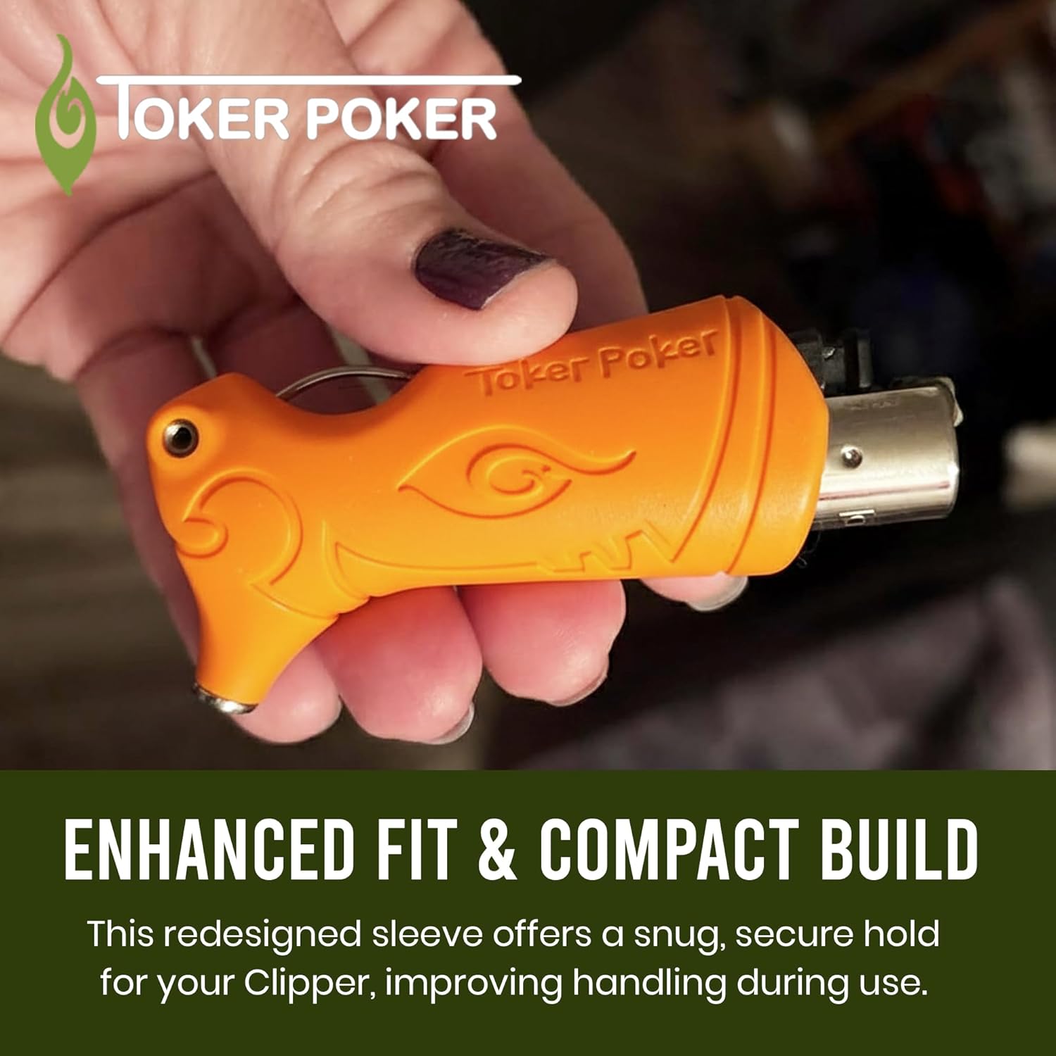 Toker Poker Clipper Lighter Case Orange All Inclusive Tool for Camping Hiking Outdoor Activities Portable Waterproof Lighter Holder Storage