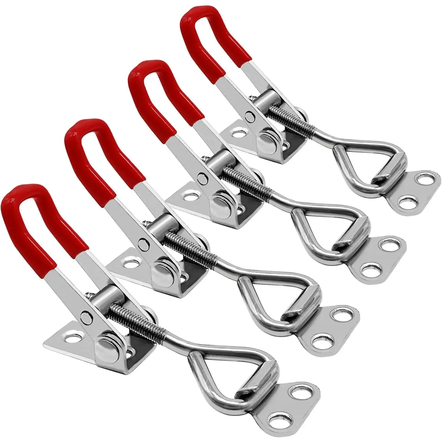 CUKAYO 4 count Toggle Latch Clamp, 304 Stainless Steel Pull Hasp Latches, Quick Release Hand Tool Toggle Clamp for  Lid Jig,Case Trunk,220Lbs Holding Capacity