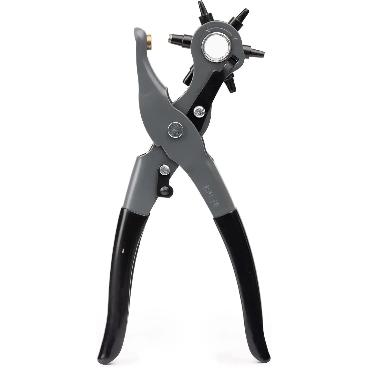 General Tools Leather Hole Punch - 6 Multi-Size Punches for Leather, Rubber, Plastic - 8.5in Hobbies & Crafts Specialty Hand Tool