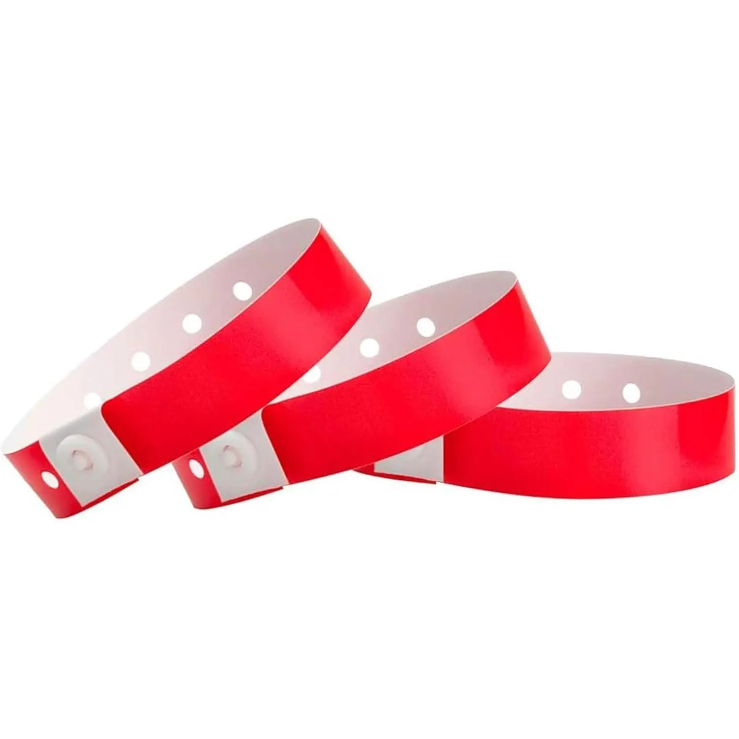 100  Neon Red Plastic Wristbands for Events | Extended Wear,  Snap Prevents Reuse –  Made Bracelet for  &  ID, Party & VIP