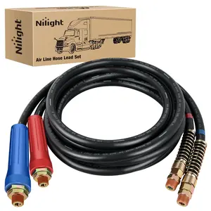 Nilight 12FT Air Line Hose Assembly Rubber Air Hose 1/2in NPT Swivel