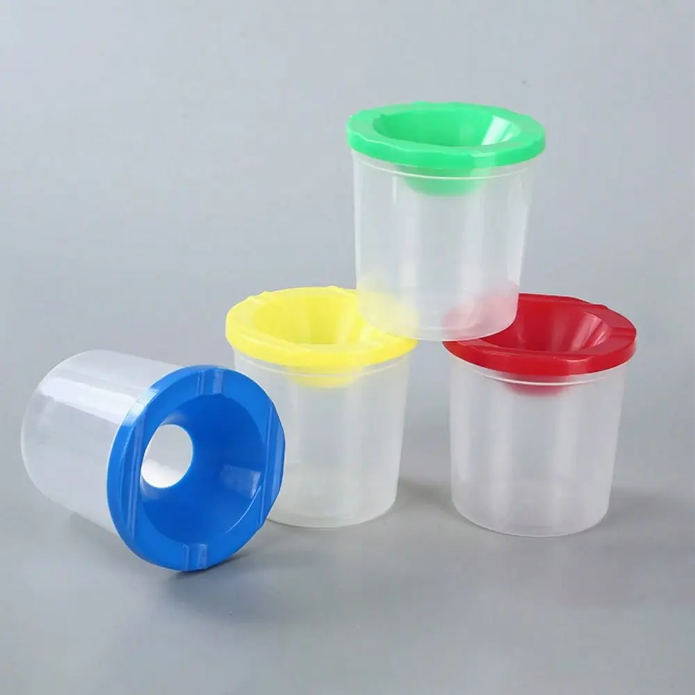 4-Piece Paint Cup Set, DIY Art Supplies Including Color Brush Washing Buckets & Cups, Random Colors. Suitable for Valentine's Day, Weddings, Birthdays, Room Decor, Ramadan Decor, Home Decor, Bathroom Decor and Other Occasions.