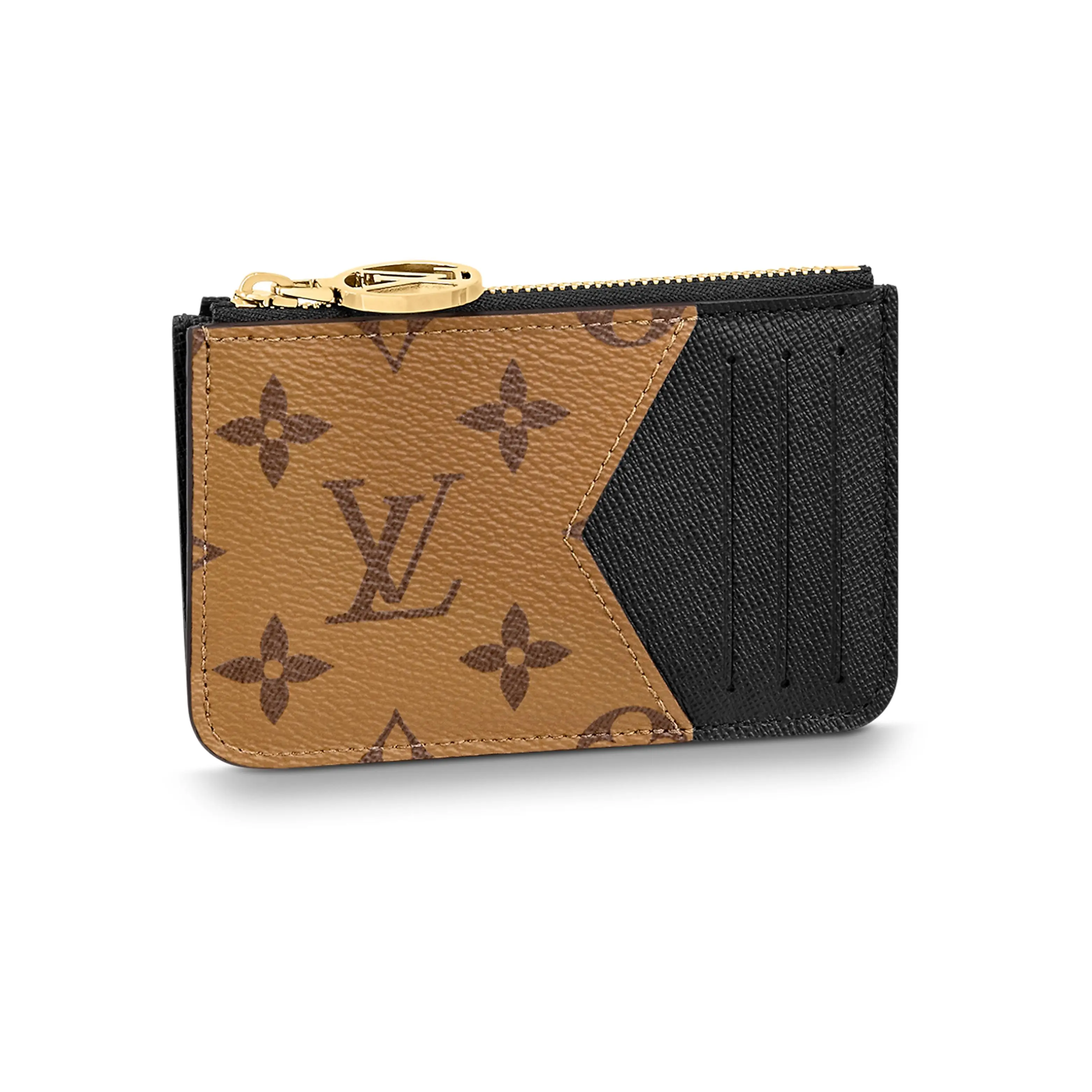 Louis Vuitton Romy Monogram Coated Canvas Zip Wallet and Cardholder for Women, Brown and Black