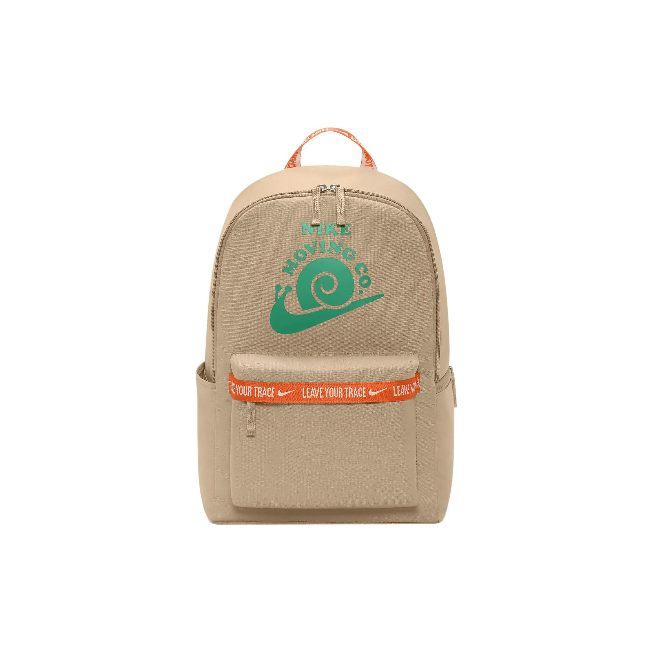 Nike Heritage Sporty Casual Polyester Backpack for Men and Women, Unisex Couple Style in Khaki
