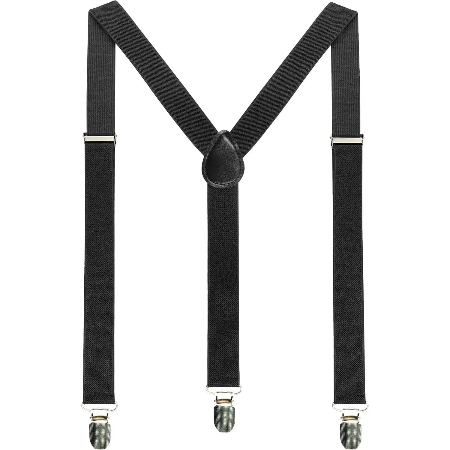 Men's Solid Color Suspenders with 3 Strong Clips, Adjustable Braces(Gift)