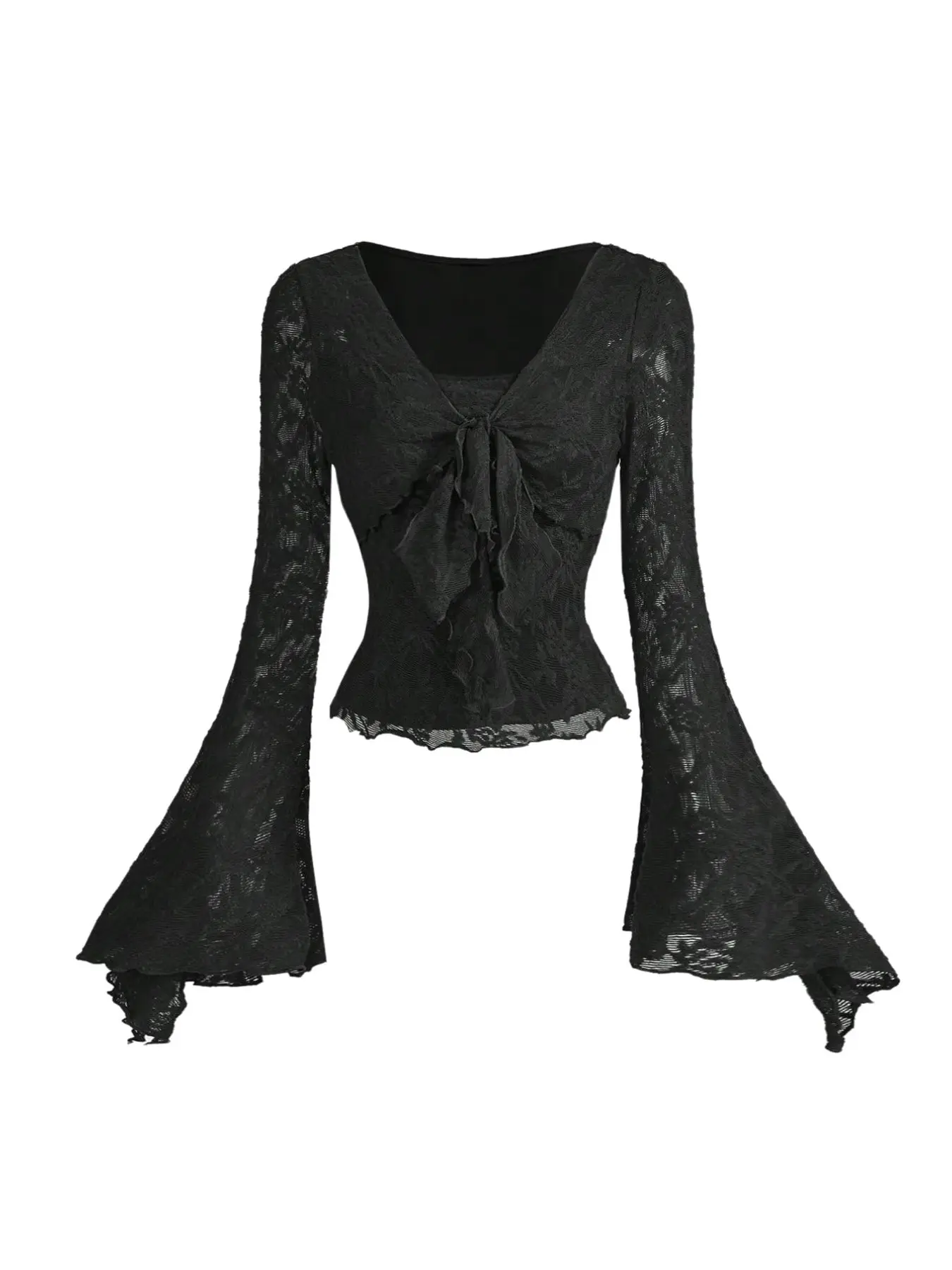 Women's Casual Long Sleeve Lace T-Shirt, Plain Design, Elegant and Comfortable, Ideal for Daily Wear, Shopping, Office Use