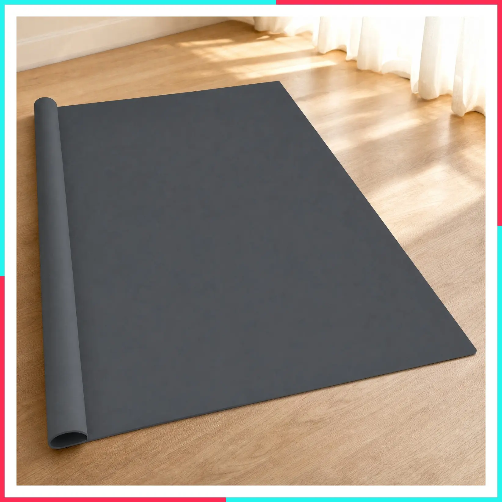 Extra Large Silicone Mat 36" x 24" Heat Resistant Kitchen Counter Table Mat, Thick Washable Placemats Countertop Protector, Dark Grey