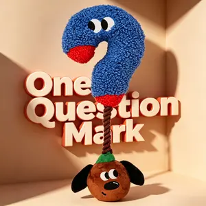 New Question Mark Sausage Dog Plush Toy, Interactive Self Play Chew Toy for Dogs, Teeth Cleaning Stuffed Toy Relieves Separation Anxiety & Destructive Behavio