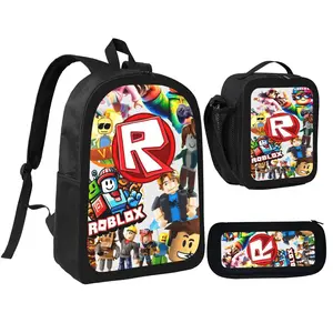 ROBLOX Child School Backpack with LunchBags ,Pencil Bags ,School Bags for Boys Girls Best Gift ROBLOX Child School Backpack with LunchBags ,Pencil Bags ,School Bags for Boys Girls Best Gift
