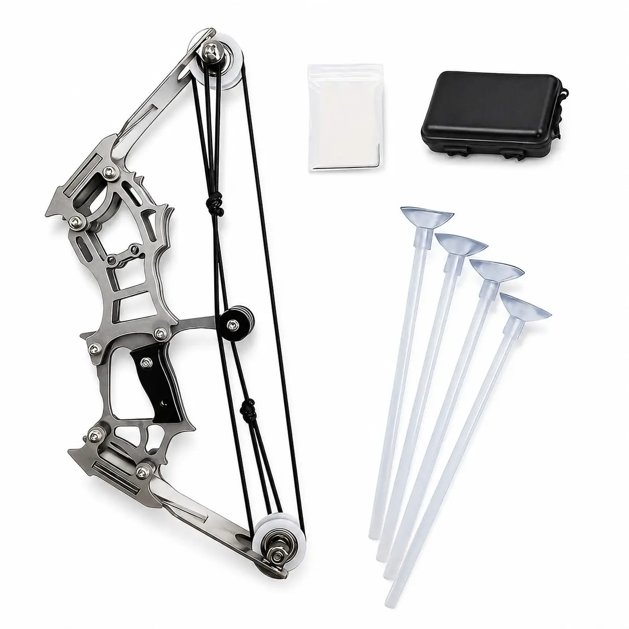 Mini Composite Bow Archery Set, Stainless Steel Mini Bow for Outdoor Activities, Competitive Events, Archery Training Gear