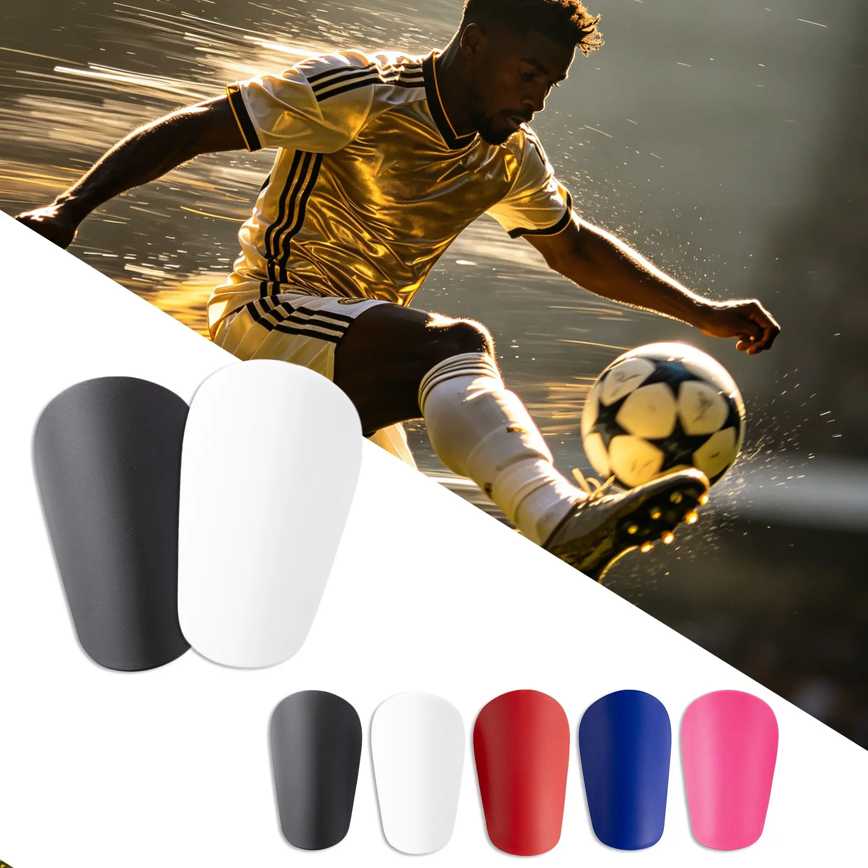 2 Pairs Soccer Shin Guards, Durable Portable Football Protection, Lightweight Comfortable, Ideal for Training and Matches, Sports Gear