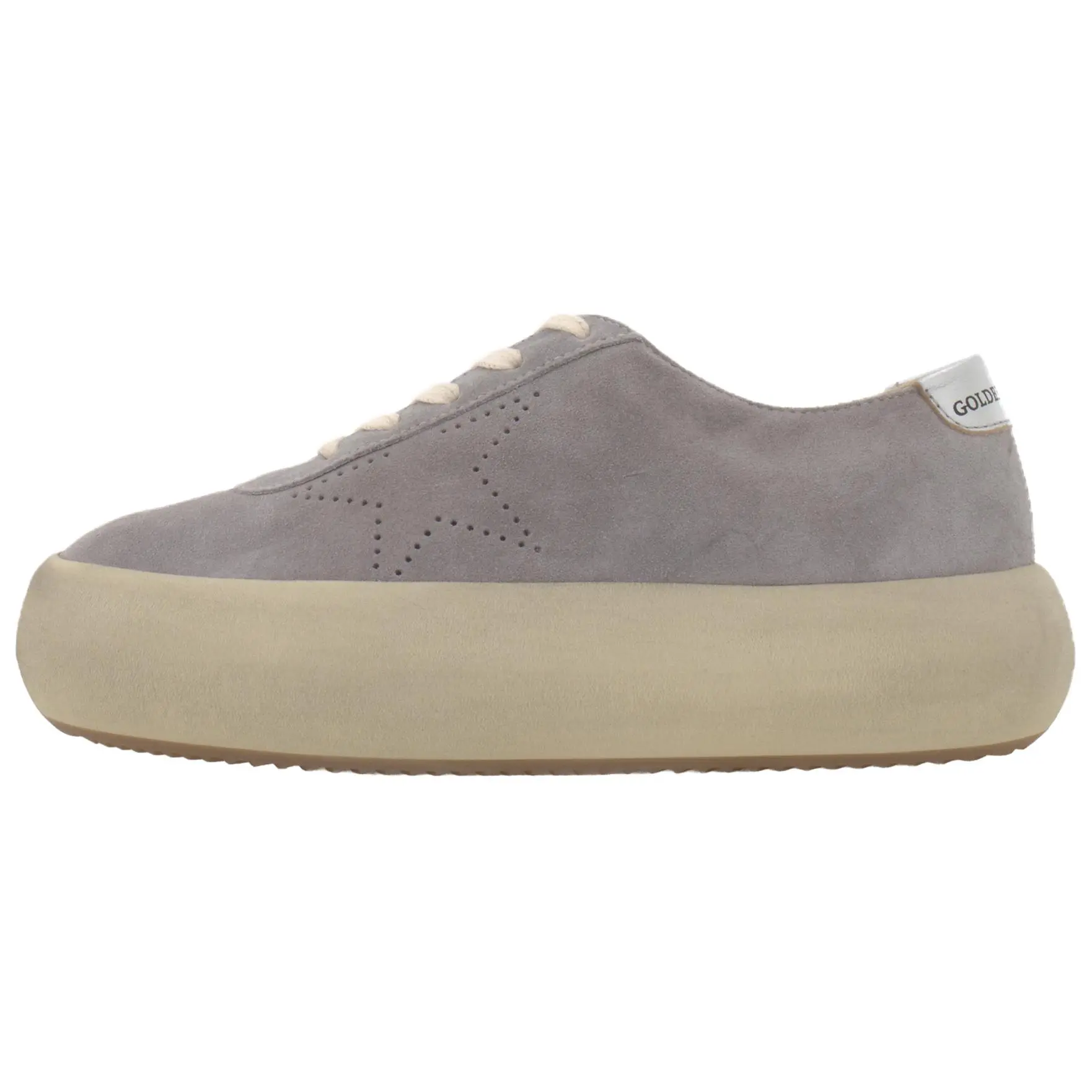 Golden Goose Space-Star GGDB Women's Low-Top Rubber Trainer Sneakers - Star Silver Tail, Thick Sole, House White Walking Footwear - Maison Mihara Verifiable with Credentials & Global Authentication