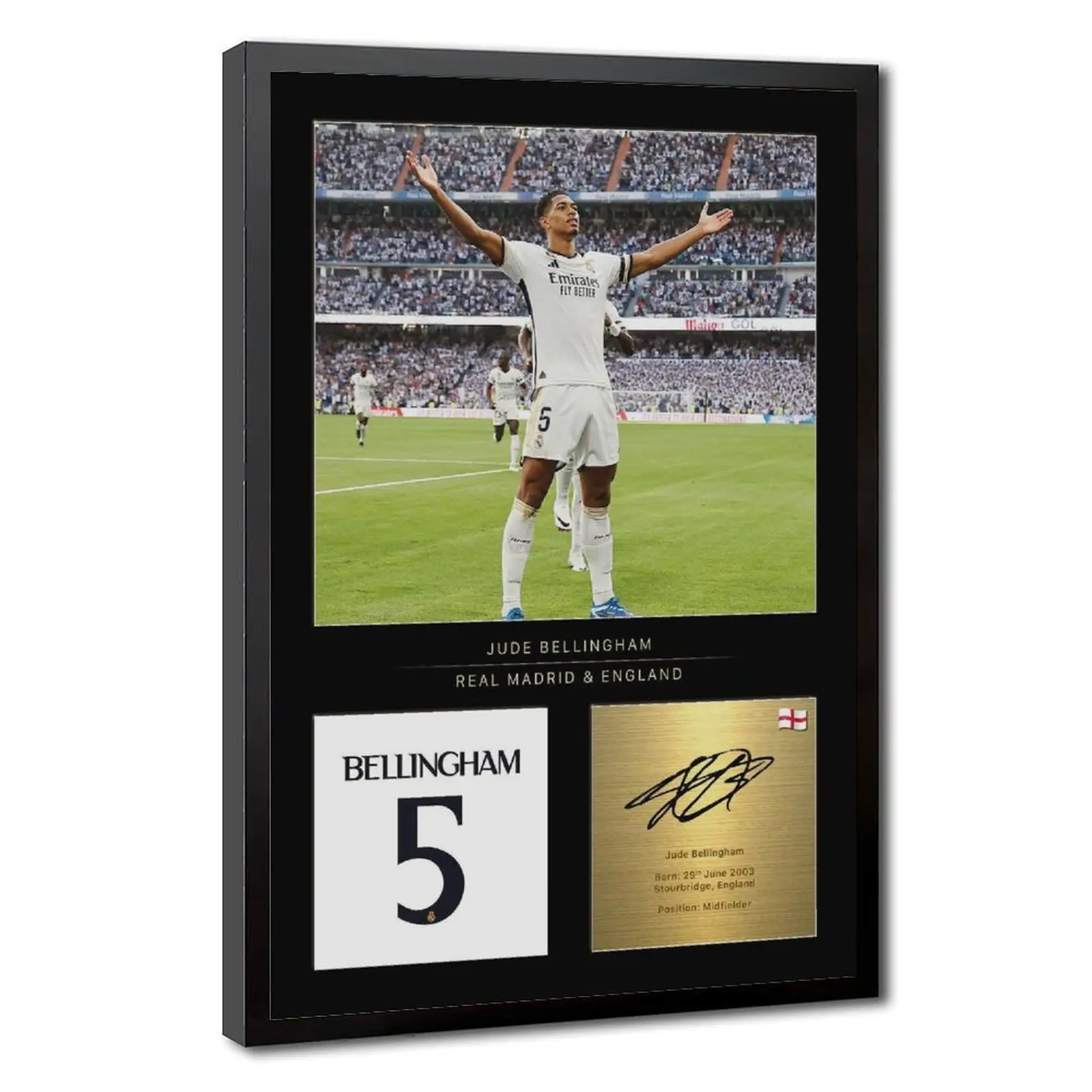 Jude Bellingham Canvas Wall Art Poster Display Reproduced Digital Signature Gift For Real Madrid Fans