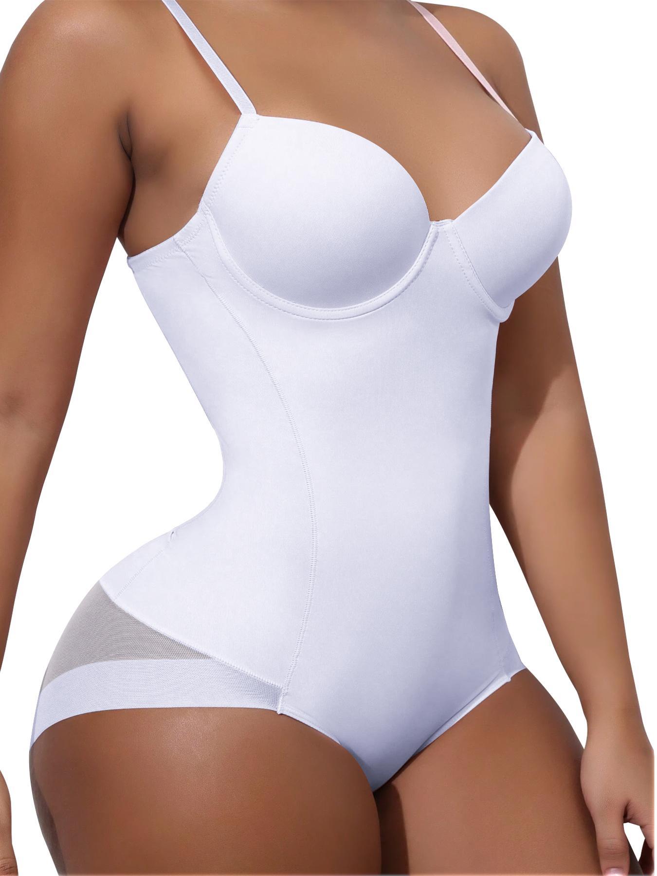 Women's Solid Color Seamless Tummy Tuck Underwear Bodysuit, Casual Comfy Breathable Shaper, Women's Shapewear for Daily Wear