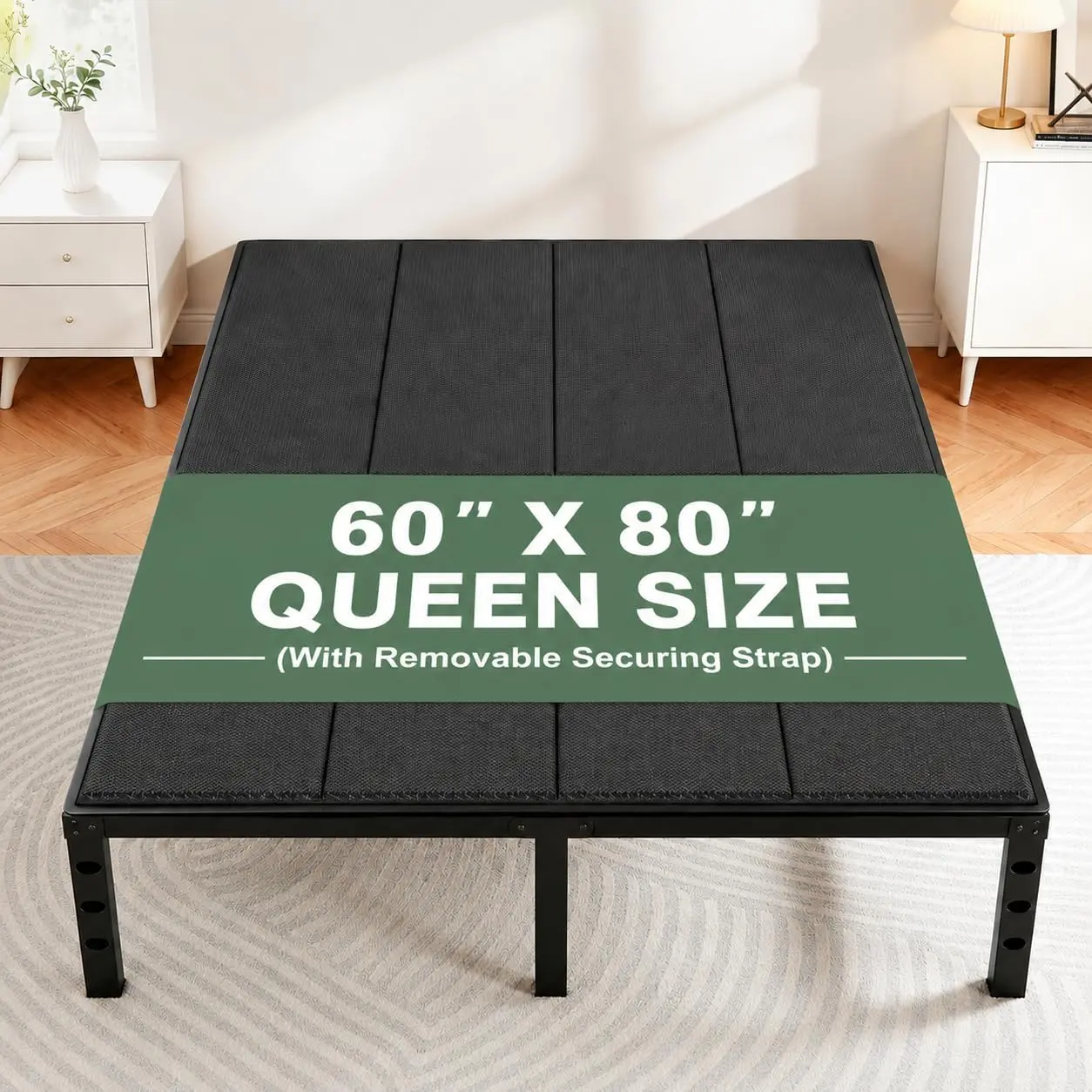 Bunkie Board  (60x80) 10mm H-Strength Rib Bed Boards for Under Mattress, Anti-Sag & Noise-Free Design, Heavy Duty Low Profile Anti-Slip Mattress Foundation for Platform Beds & Sofa Beds